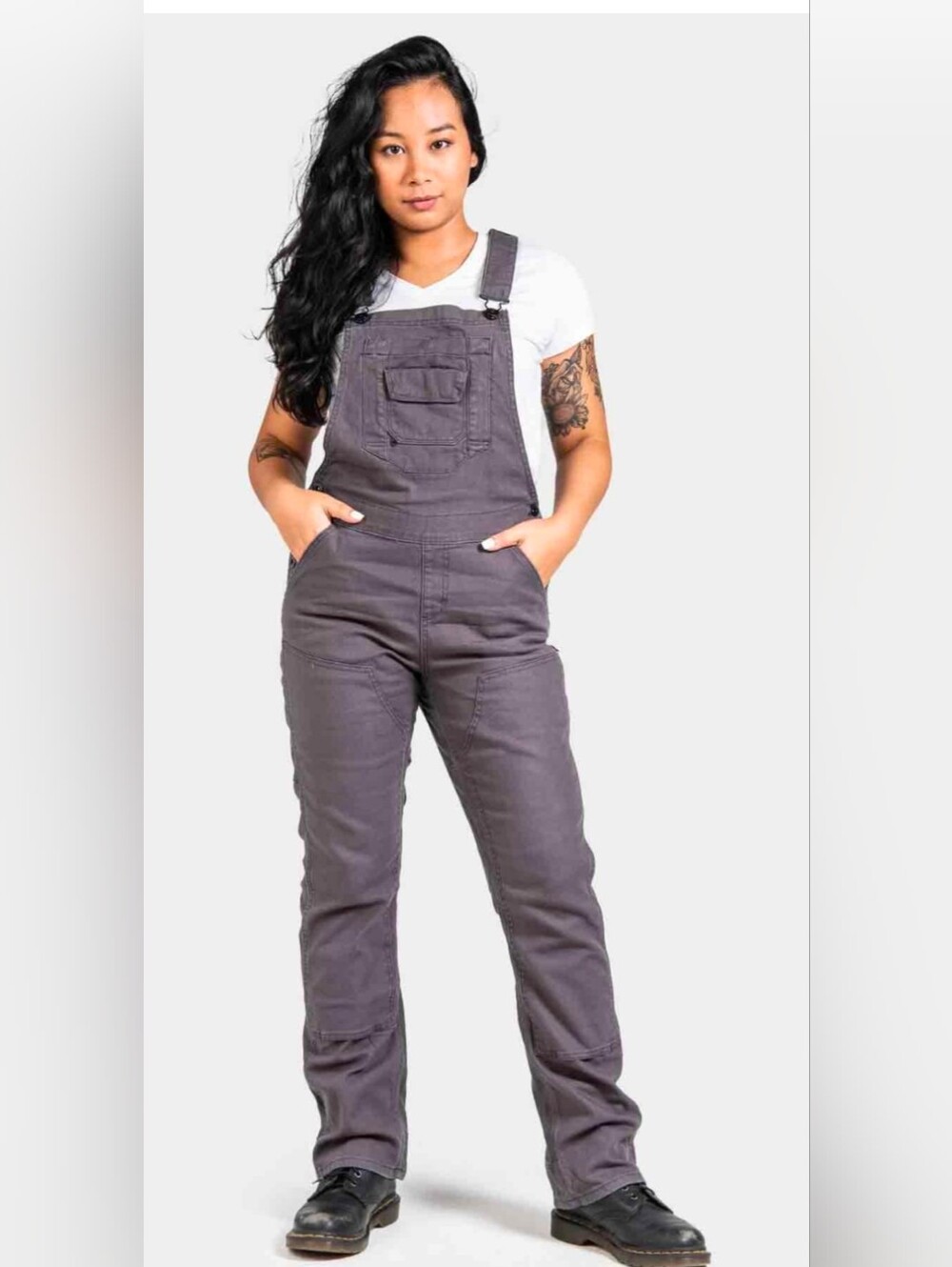 Dovetail Workwear Freshley Overalls Size 10 In Gray Canvas